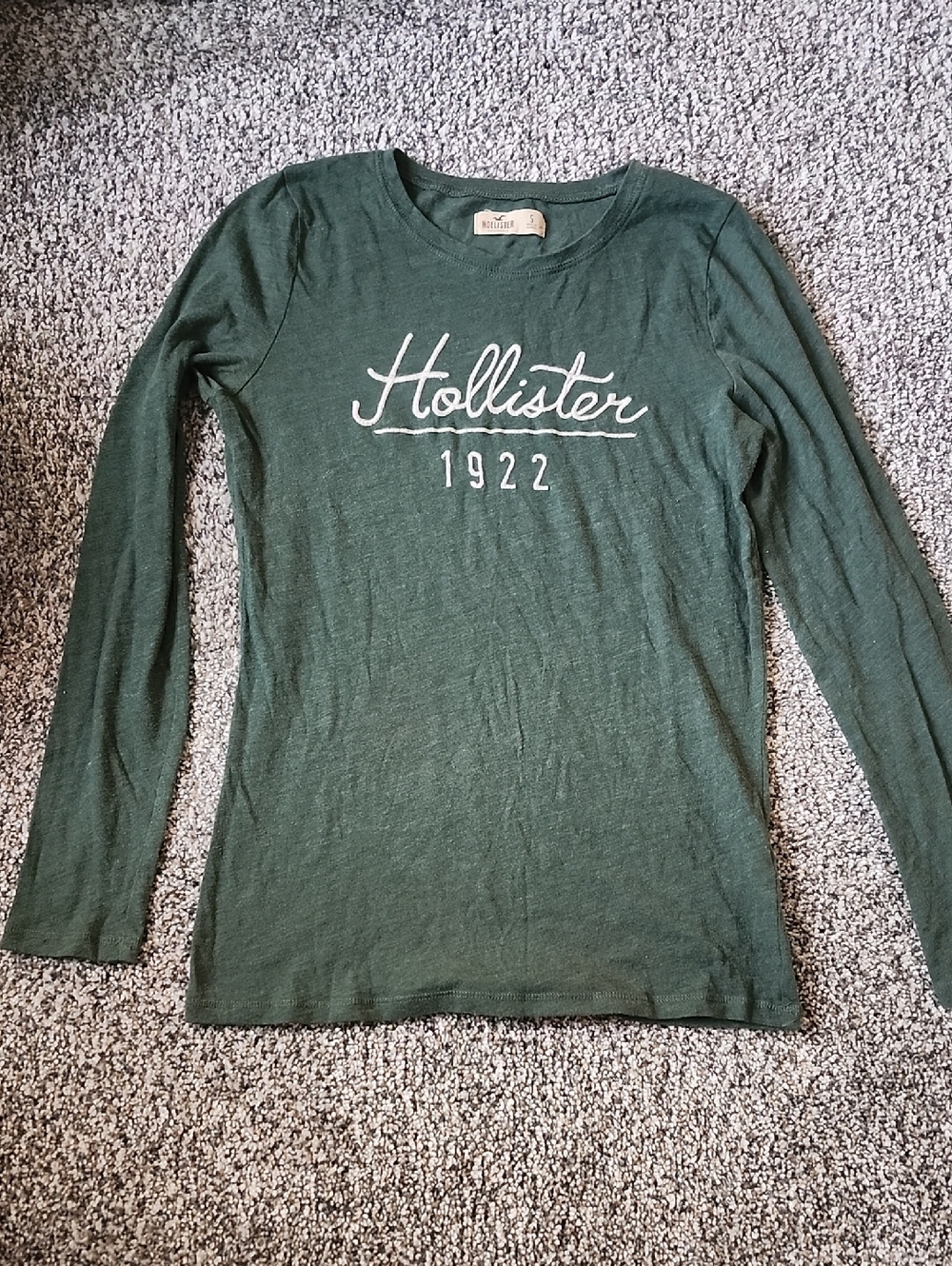 Hollister Forest Green Long Sleeve Logo Tee